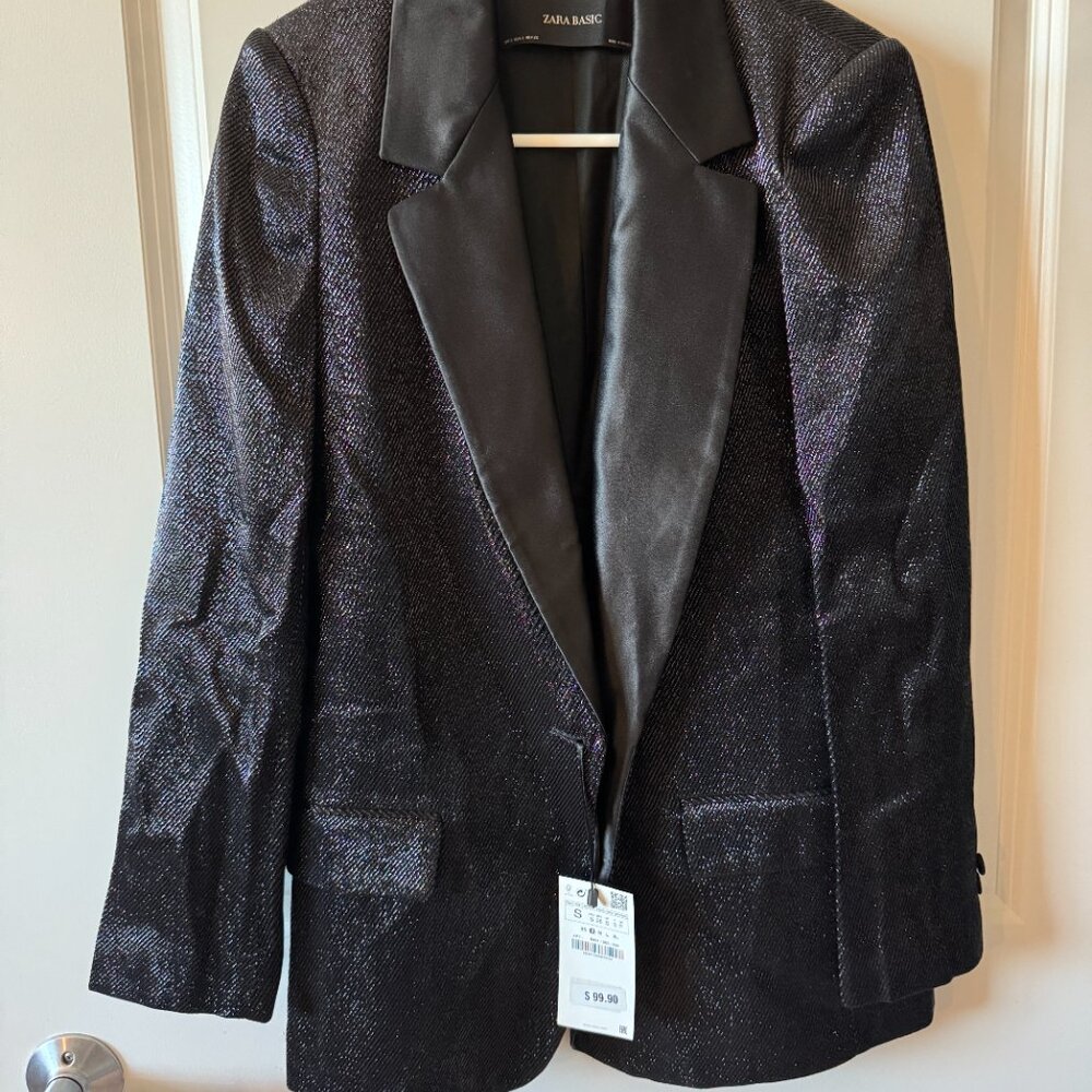 Zara Sparkle Black Blazer